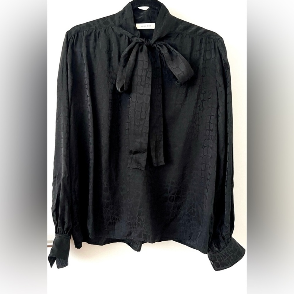 Anine Bing Black Silk Blouse